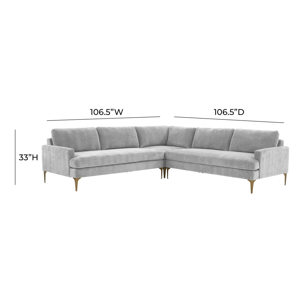 Serena Gray Velvet L-Sectional
