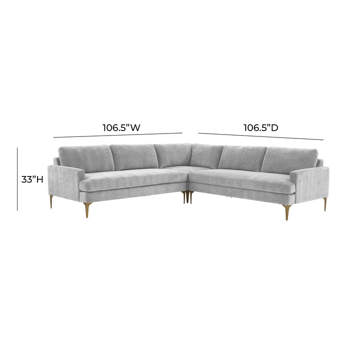 Serena Gray Velvet L-Sectional