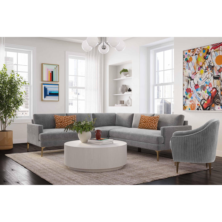 Serena Gray Velvet L-Sectional