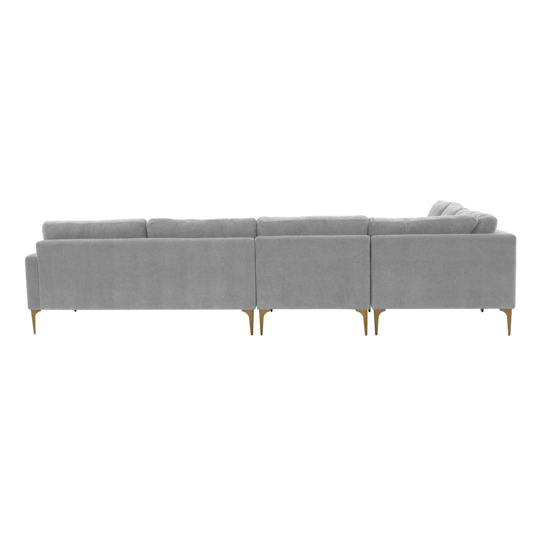 Serena Gray Velvet Large L-Sectional