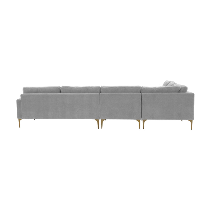 Serena Gray Velvet Large L-Sectional