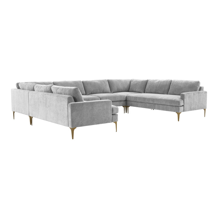 Serena Gray Velvet U-Sectional