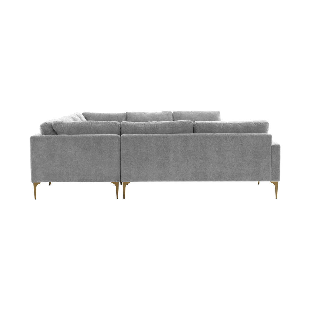 Serena Gray Velvet U-Sectional