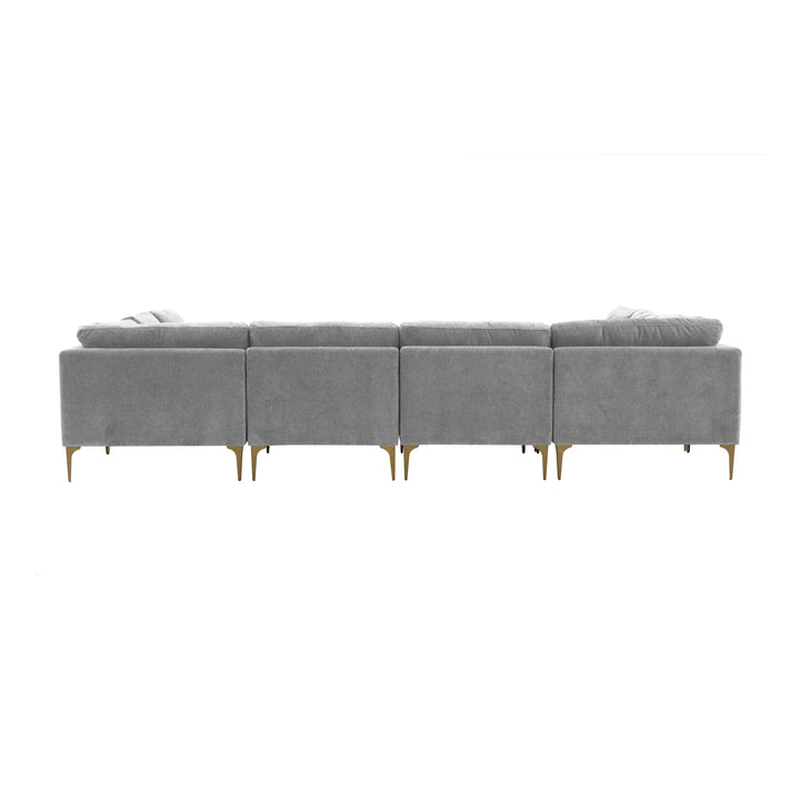 Serena Gray Velvet U-Sectional