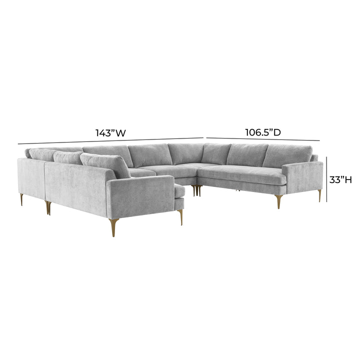 Serena Gray Velvet U-Sectional