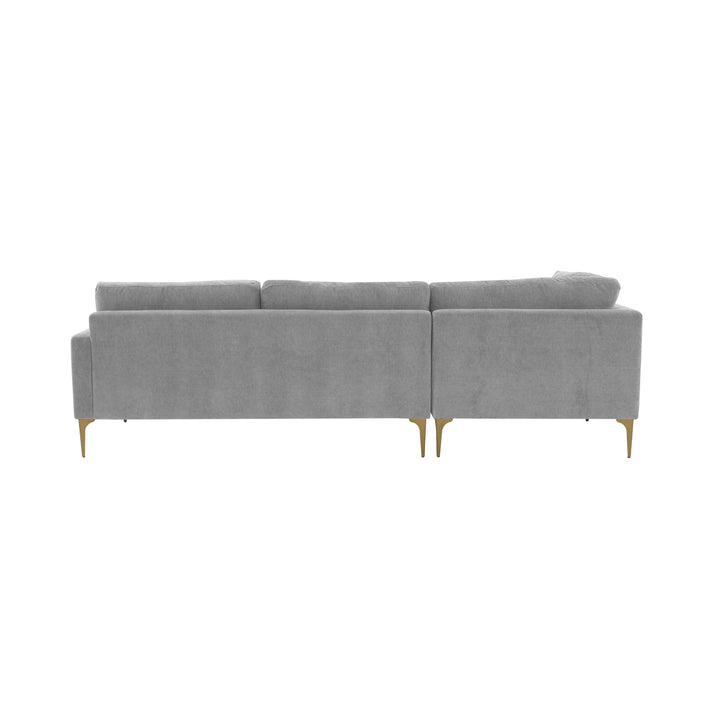 Serena Gray Velvet LAF Chaise Sectional