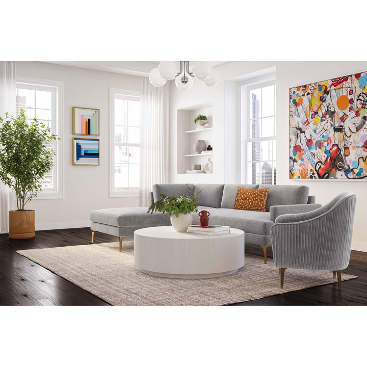 Serena Gray Velvet LAF Chaise Sectional