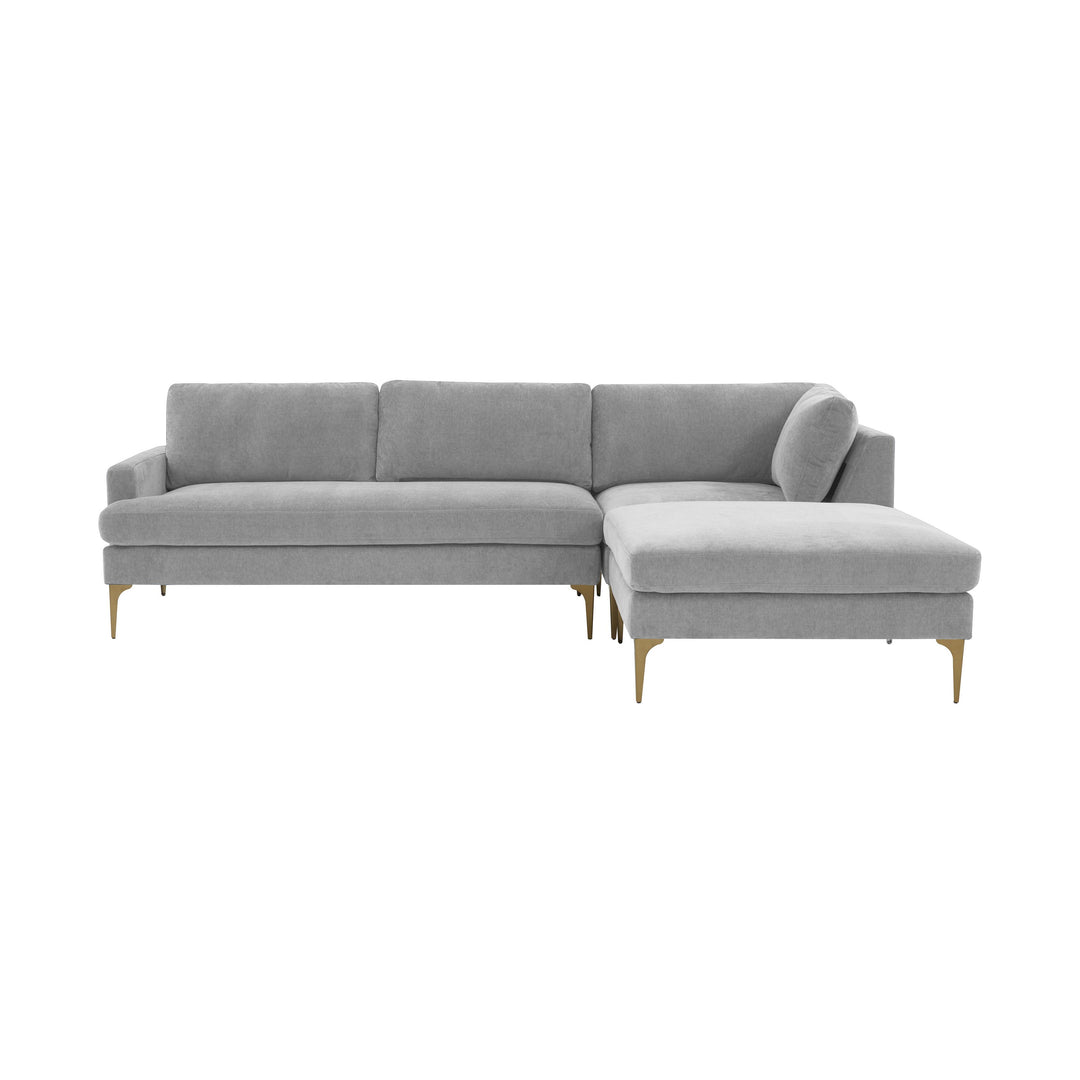 Serena Gray Velvet RAF Chaise Sectional