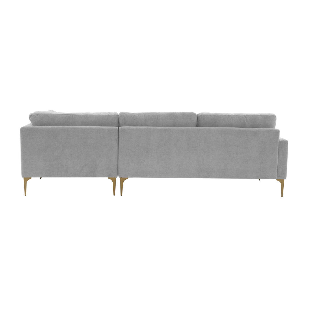 Serena Gray Velvet RAF Chaise Sectional