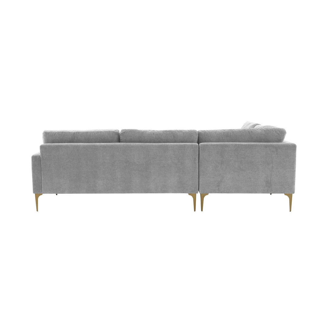 Serena Gray Velvet Large LAF Chaise Sectional