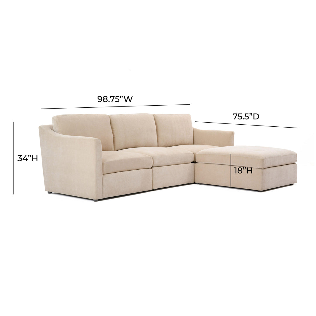 Aiden Beige Modular Small Chaise Sectional