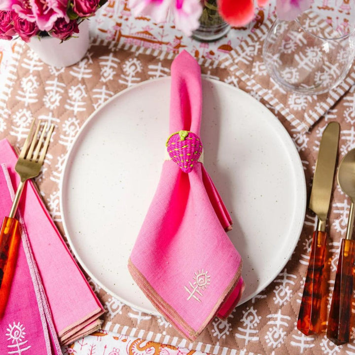 Strawberries Raffia Napkin Ring