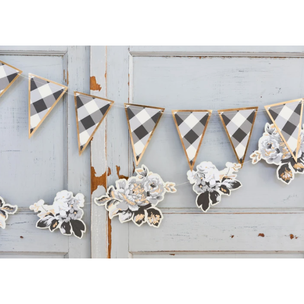 Black & Grey Floral Banner