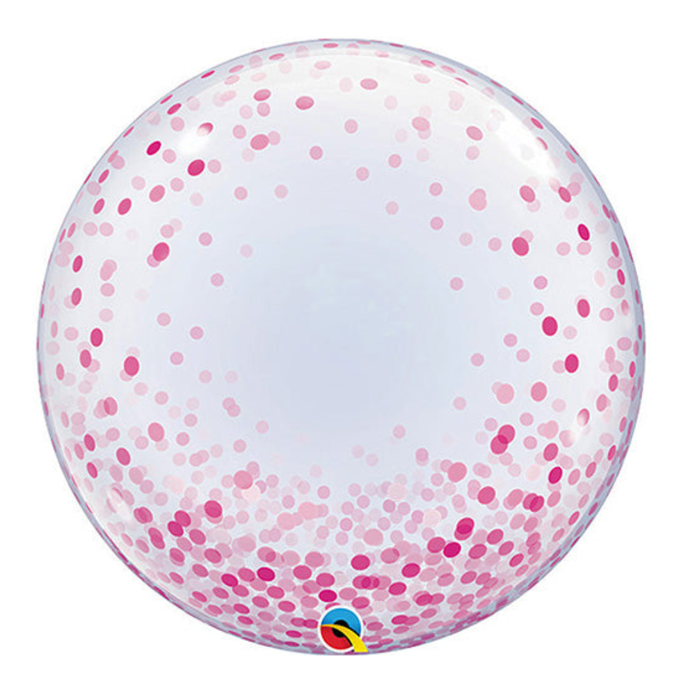 Pink Confetti Dots Bubble balloon 24"