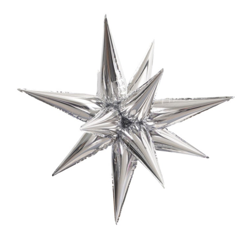 Starburst Foil Balloons - Silver