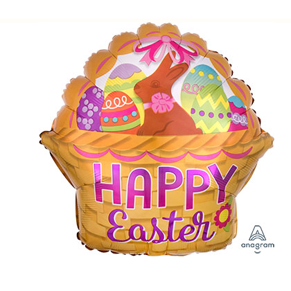 Happy Easter Egg Basket Balloon - 18 inches
