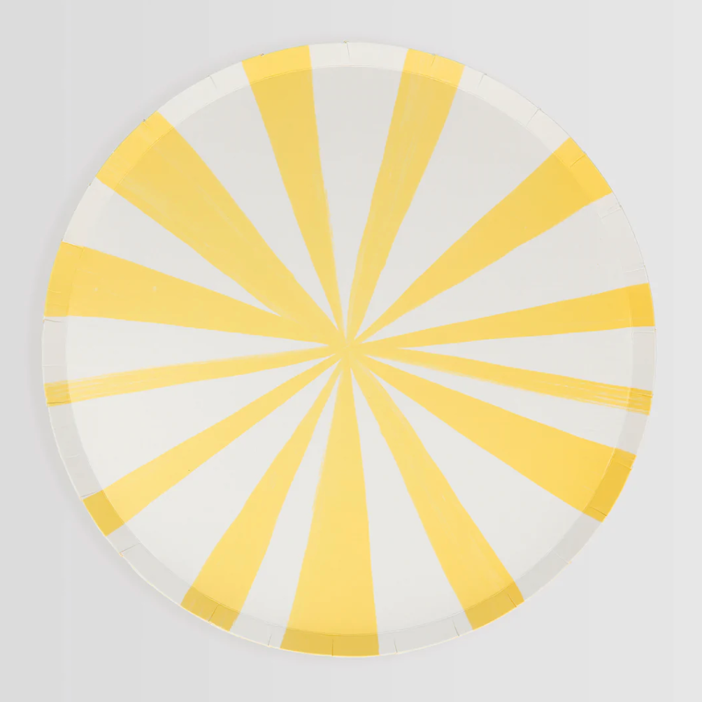 Pale Yellow Stripe Dinner Plates