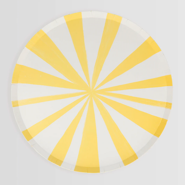 Pale Yellow Stripe Dinner Plates