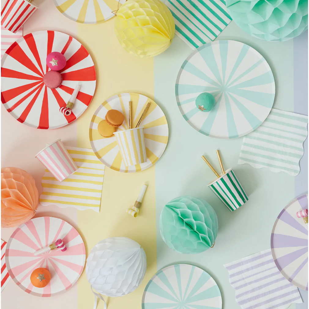Pale Yellow Stripe Dinner Plates
