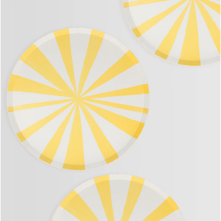 Pale Yellow Stripe Dinner Plates