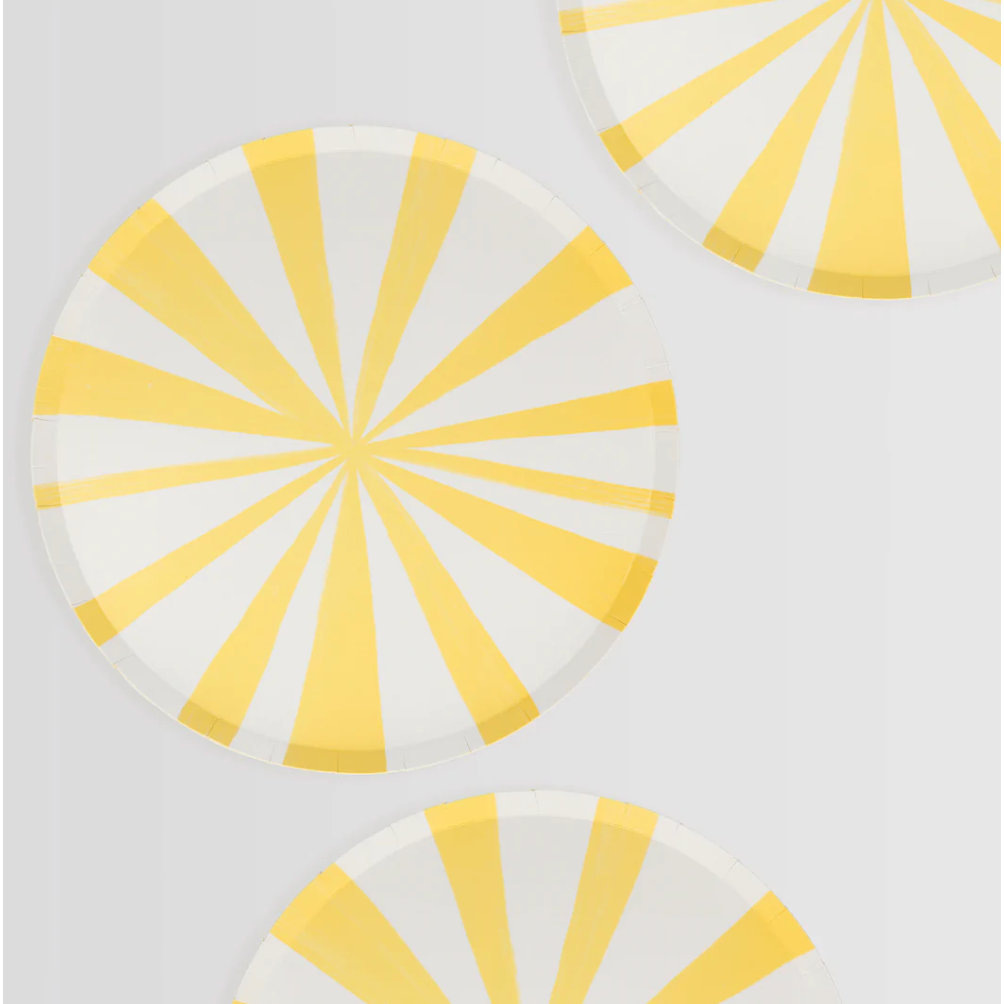 Pale Yellow Stripe Dinner Plates
