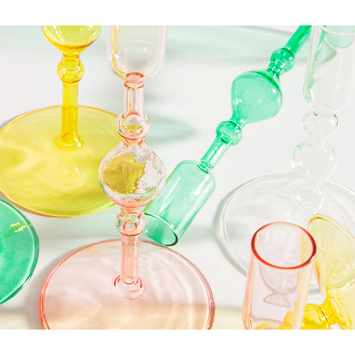 Clear Glass Candlestick Holder