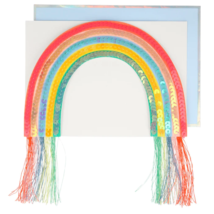 Sequin Rainbow Stand-Up Birthday Card