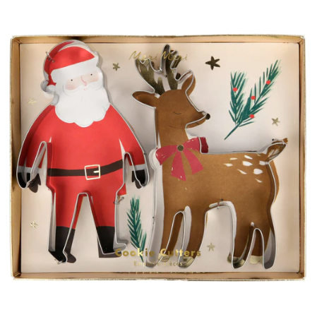 Santa and Reindeer Christmas Cookie Cutters