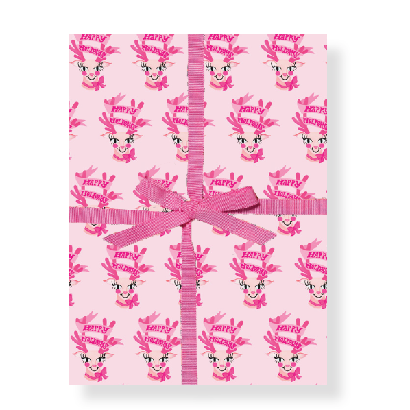 Pink Deer Gift Wrap