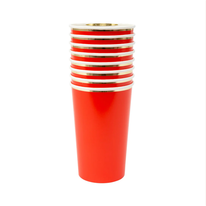 Red Highball Cup Set