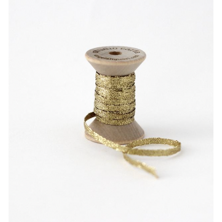 Metallic Braided ribbon wood spool