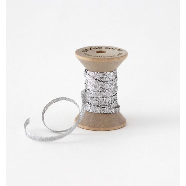 Metallic Braided ribbon wood spool
