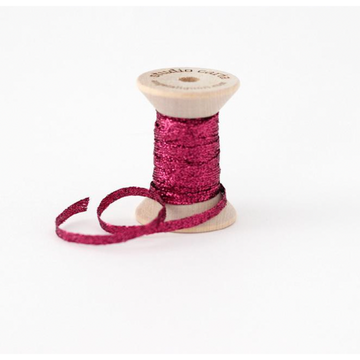 Metallic Braided ribbon wood spool