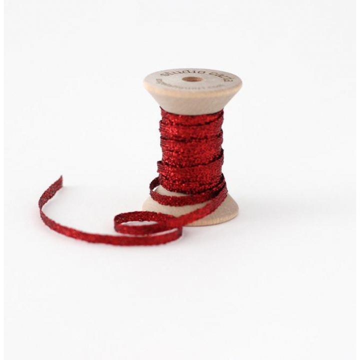 Metallic Braided ribbon wood spool