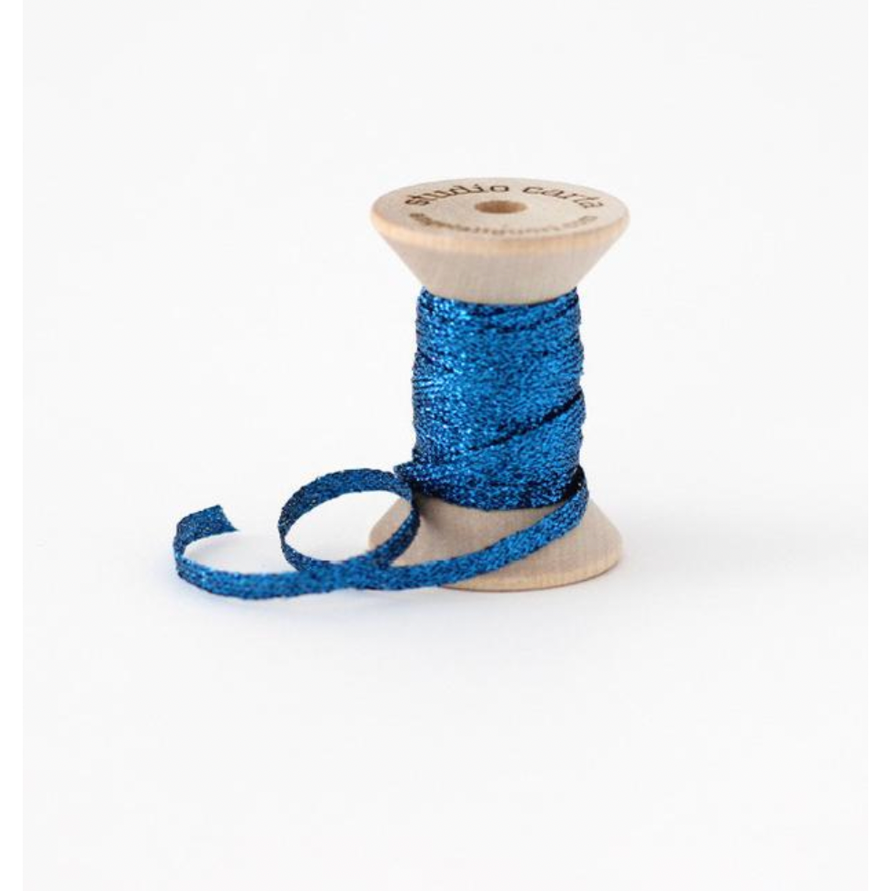 Metallic Braided ribbon wood spool