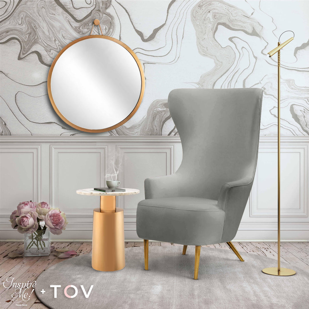 Julia Grey Wingback Chair