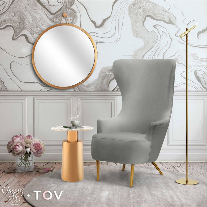 Julia Grey Wingback Chair