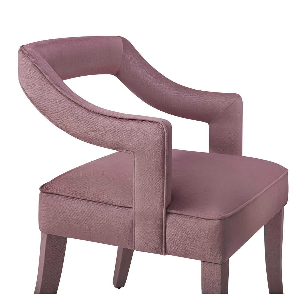 Tiffany Pink Slub Velvet Chair