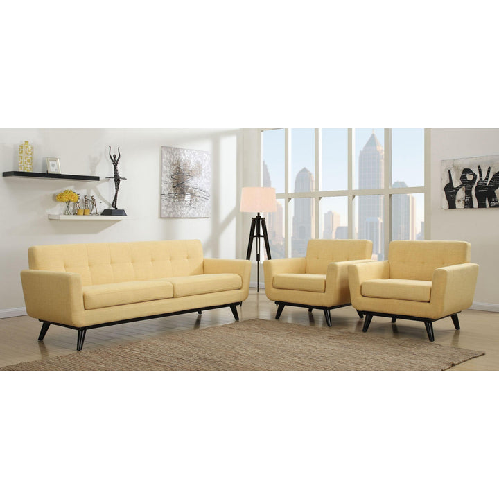 James Mustard Yellow Linen Chair