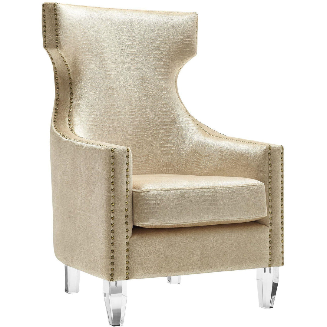Gramercy Gold Croc Velvet Wing Chair