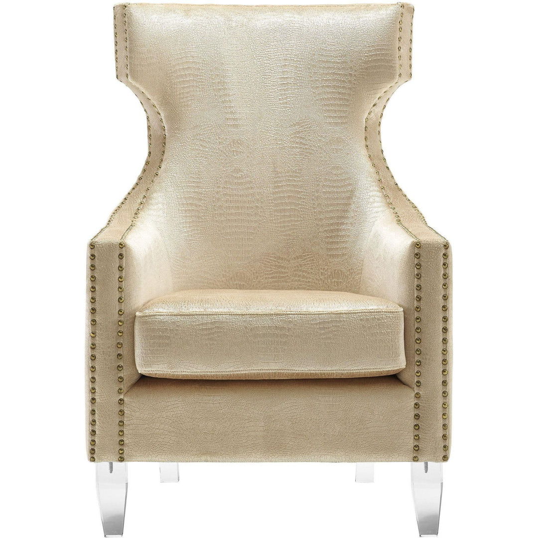 Gramercy Gold Croc Velvet Wing Chair