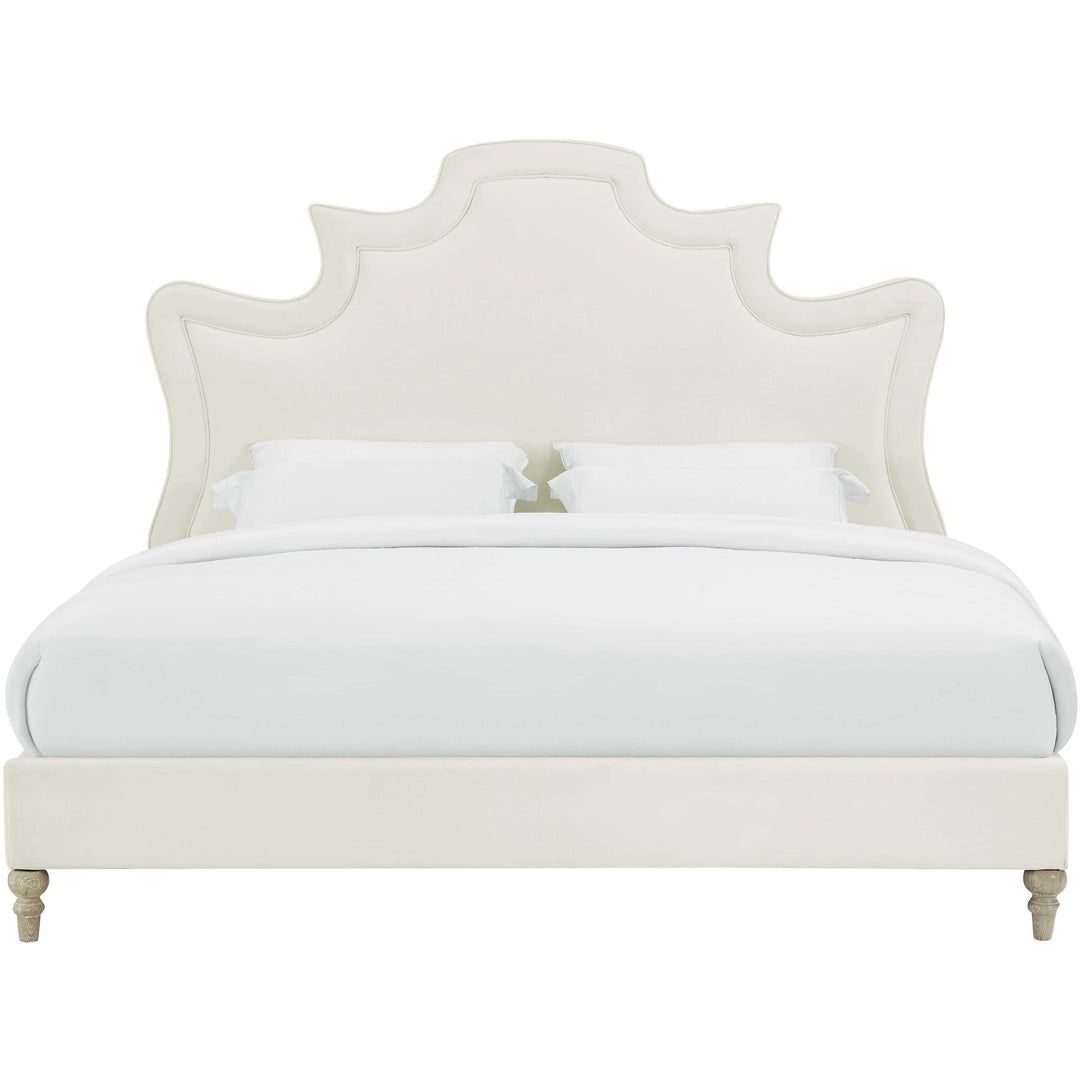 Serenity Cream Velvet Bed in King