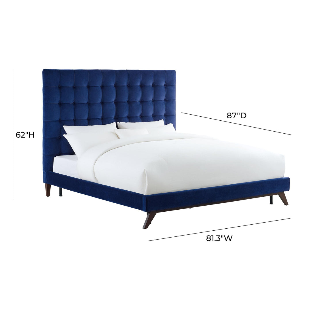 Eden Navy Velvet Bed in King