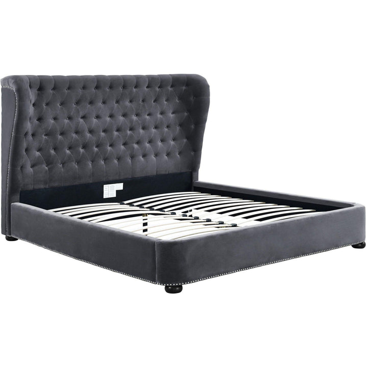 Finley Grey Velvet Bed in Queen
