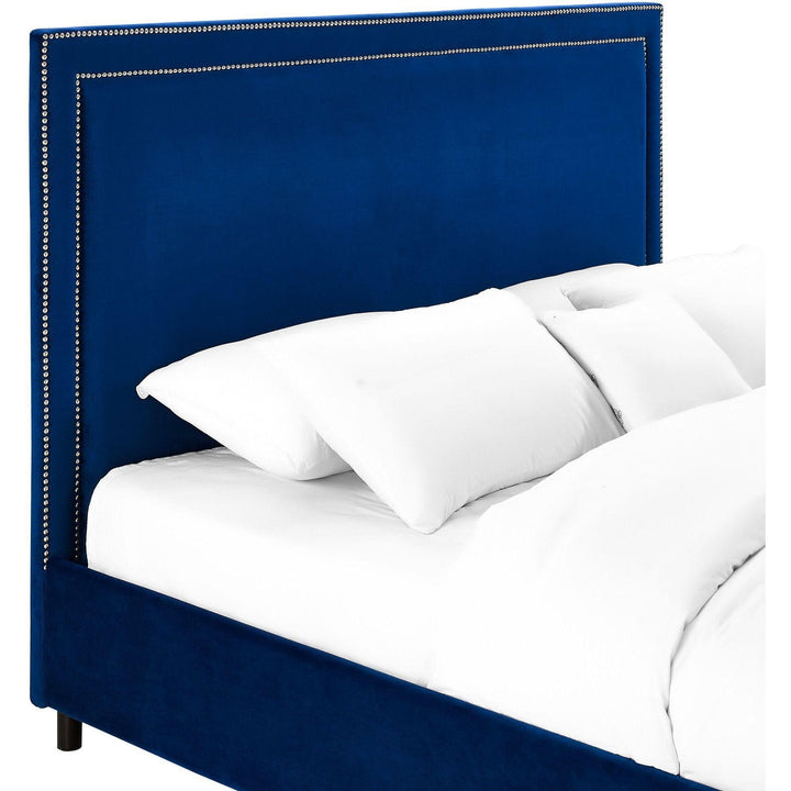 Reed Navy Velvet Bed in King