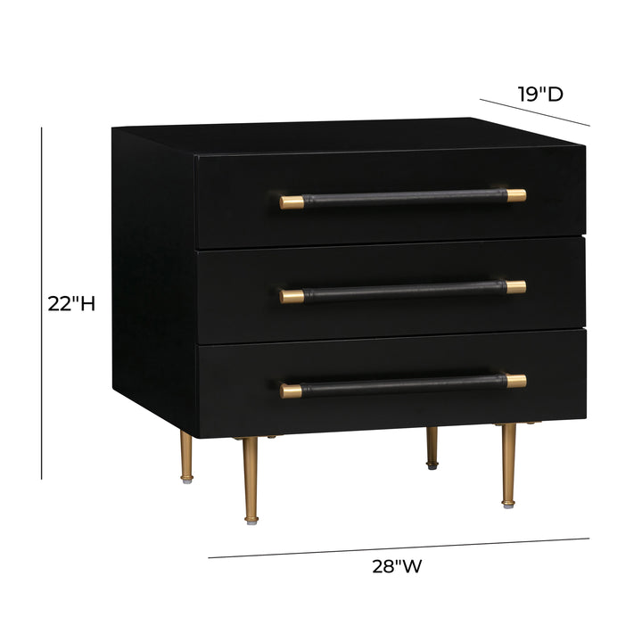 Trident Black Nightstand