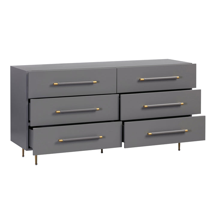 Trident Grey 6 Drawer Dresser