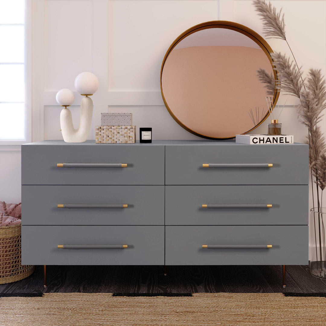 Trident Grey 6 Drawer Dresser