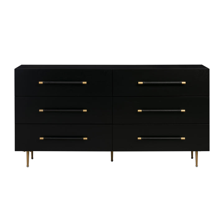 Trident Black 6 Drawer Dresser