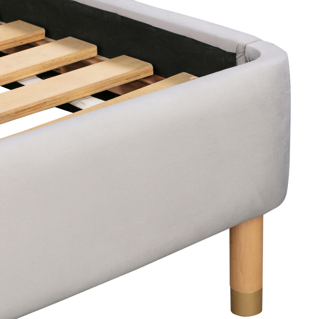 Kavali Grey Velvet King Bed